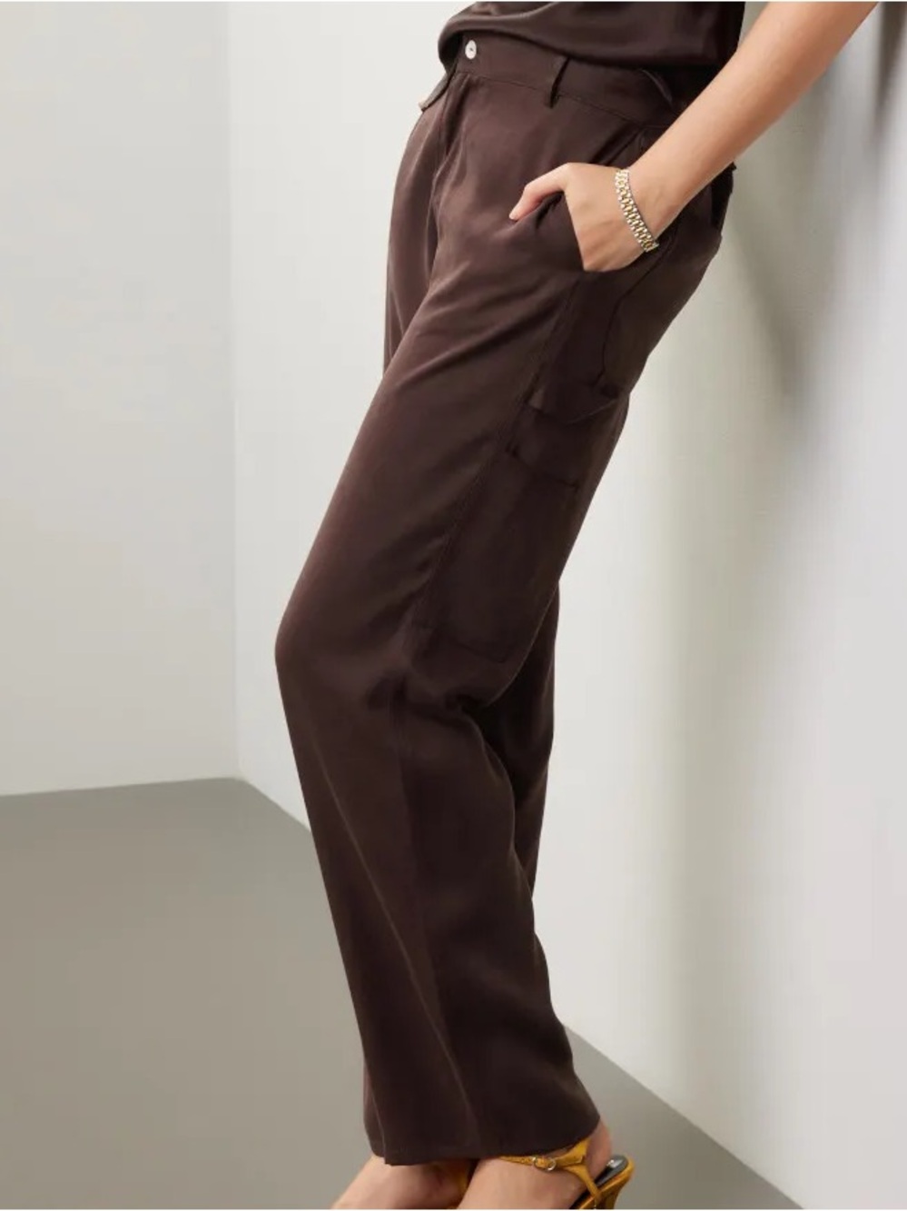 DONNI Twill Carpenter Brown Pants Women's 0
